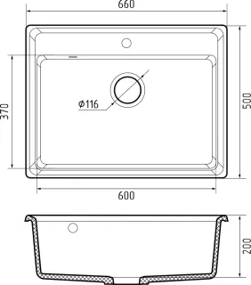 Мойка кухонная GranFest LEVEL LV-660 песочный
